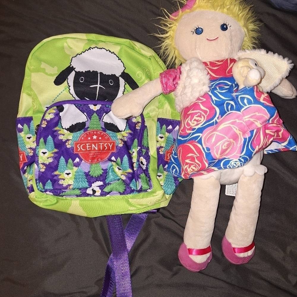 Scentsy Blond Plush Doll and Kids Backpack